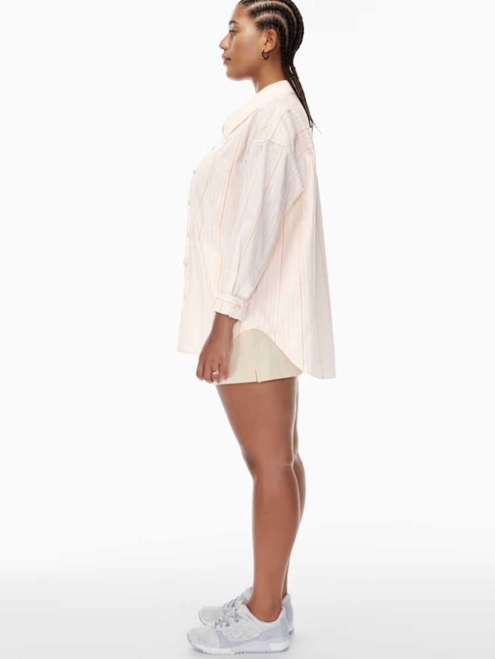Aritzia Wilfred Free Relaxed Oversized Drop Shoulder Stripe Poplin Shirt 2XS - Picture 4 of 16